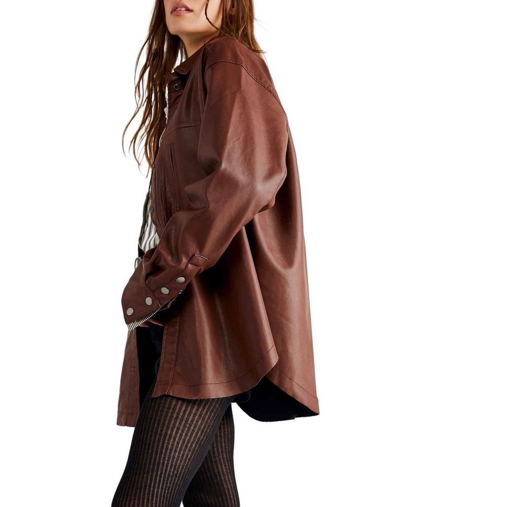 We the Free People Easy Rider Vegan shirt Shacket Desert Topaz XS Western $168